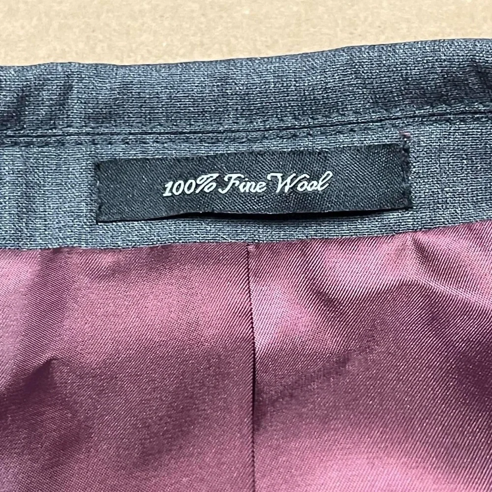 New MANTONI $449 Sharkskin Suit Men's 44R 38x36 Gray 100% WOOL Jacket Pants - Picture 3 of 16